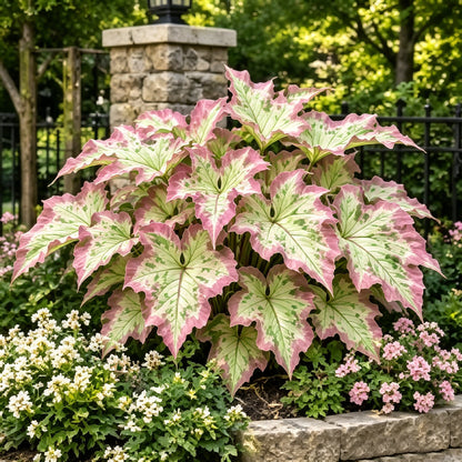 💖 Rainbow Beauty Caladium Bulbs – Lush Multicolor Leaves for a Dreamy Garden