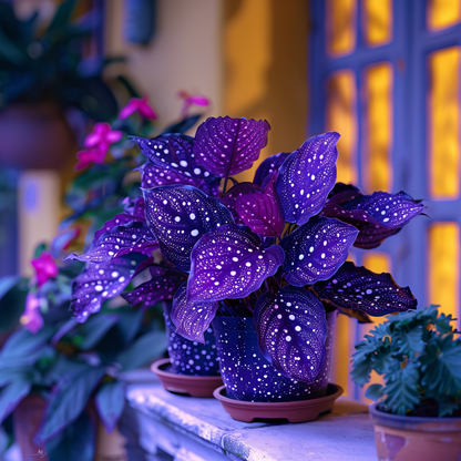 🌌 Rare Galaxy Polka Dot Begonia – Stunning Foliage for Stylish Spaces ☘️✨