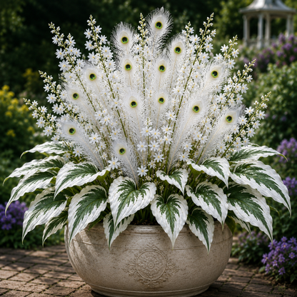 🦚 Rare Peacock Flame Hosta Bulbs🌿 – Exotic Colors & Brilliant Blooms for Your Garden