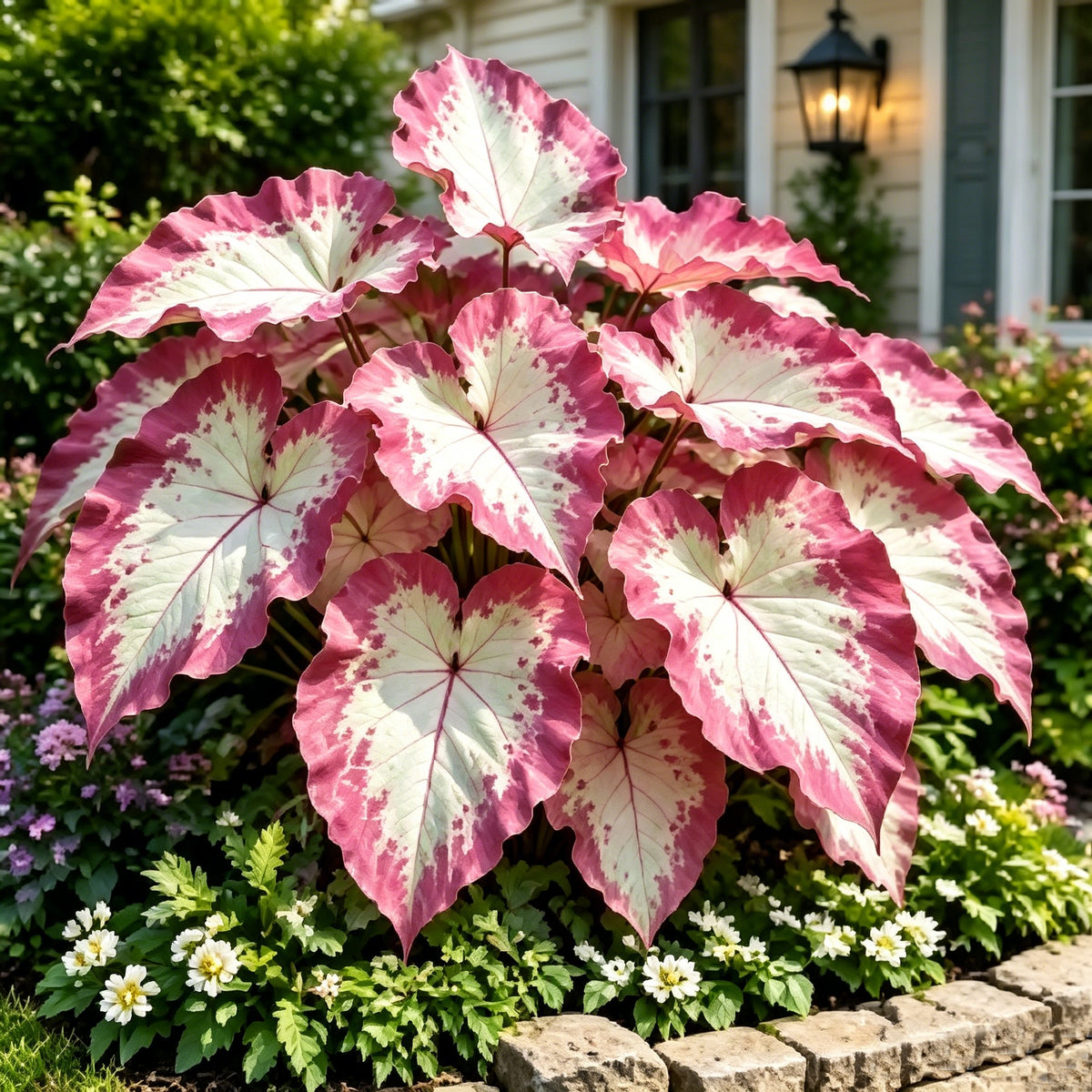 💖 Rainbow Beauty Caladium Bulbs – Lush Multicolor Leaves for a Dreamy Garden