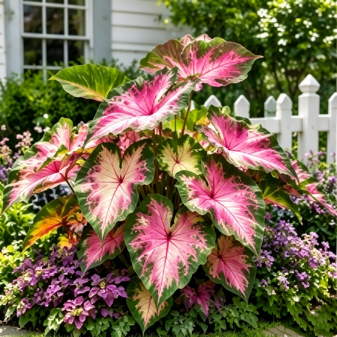 💖 Rainbow Beauty Caladium Bulbs – Lush Multicolor Leaves for a Dreamy Garden