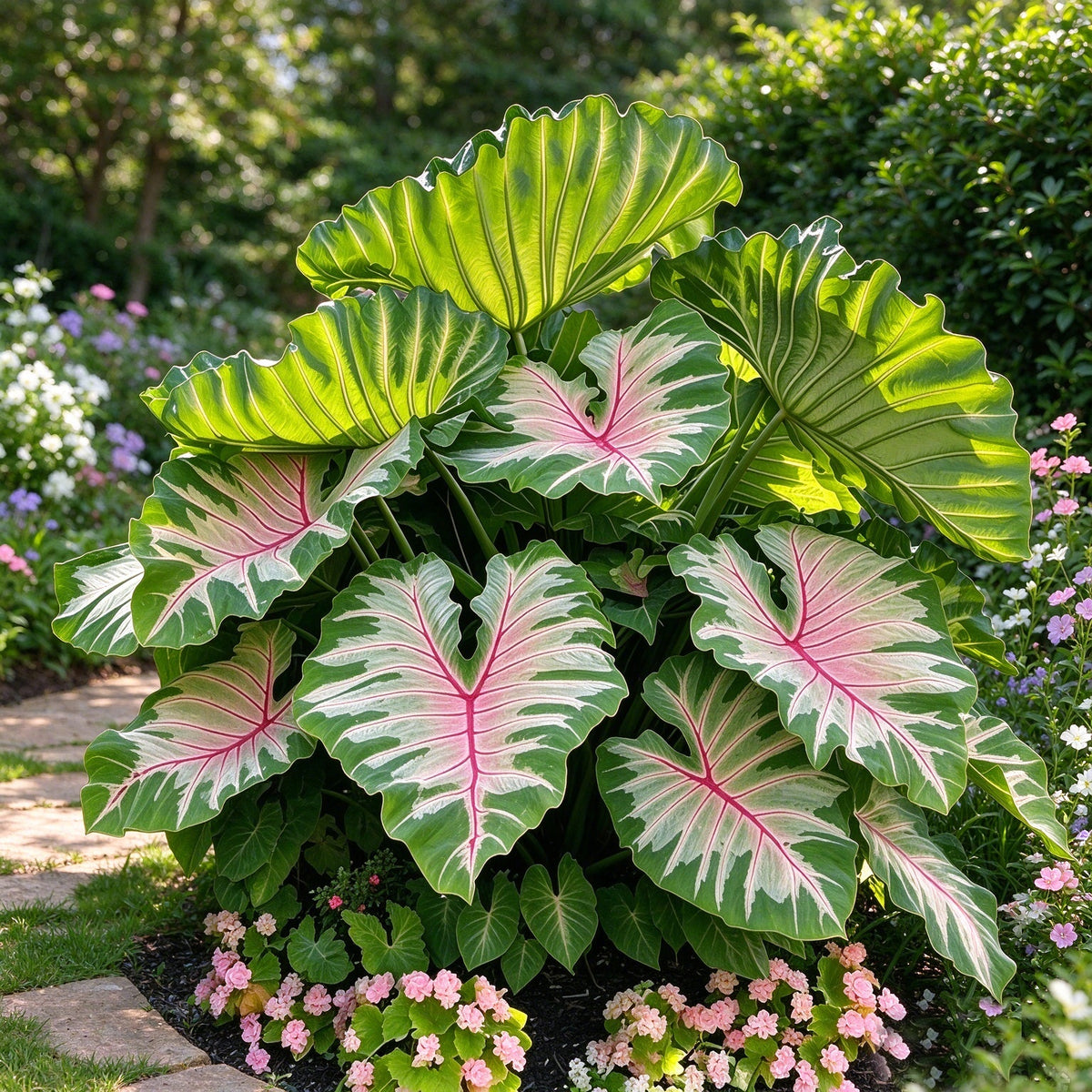 🎊 Giant Caladium Bulbs – Exotic Multicolor Foliage That Brightens Any Garden