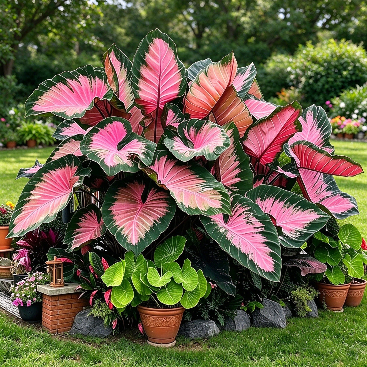 🎊 Giant Caladium Bulbs – Exotic Multicolor Foliage That Brightens Any Garden