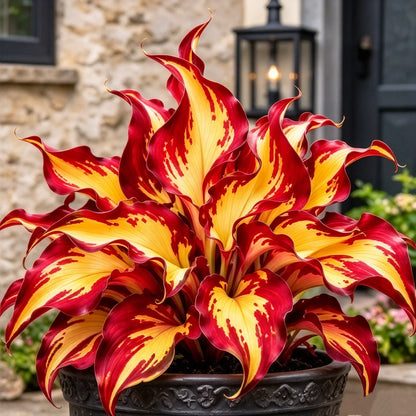 🔥 Rare Fireburst Hosta Bulbs – Eye-Catching Flame-Like Multicolor Foliage