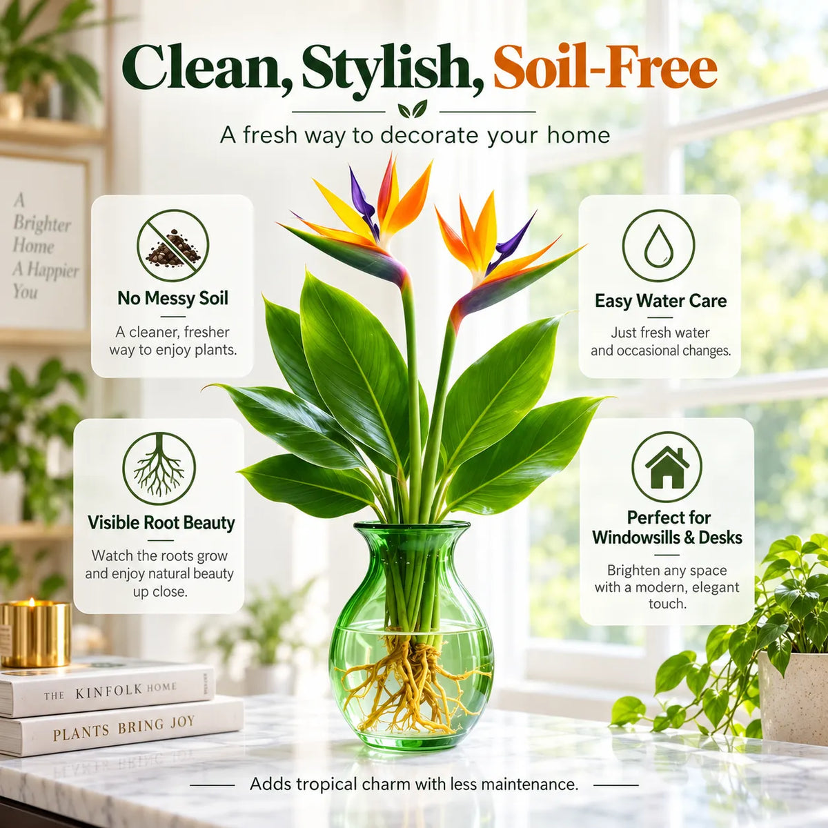 🕊️ Hydroponic Bird of Paradise – Grow Your Own Elegant Statement Plant