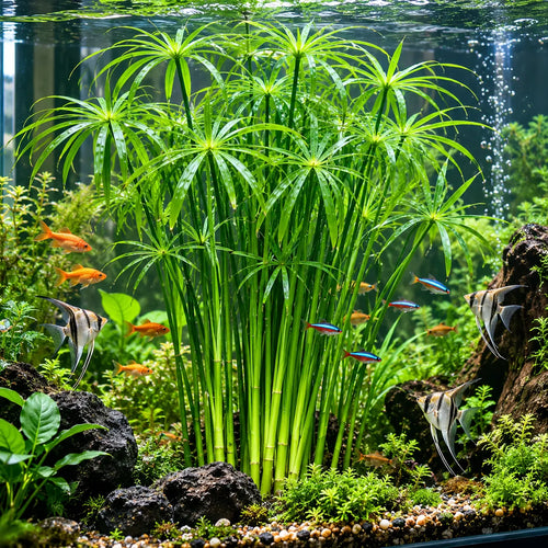 🌿Water Bamboo Bulbs-Hydroponic Umbrella Plant – Natural Water Purifier for Aquariums. Turtle Tanks & Ponds