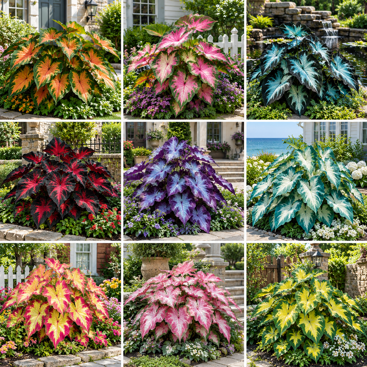💖 Rainbow Beauty Caladium Bulbs – Lush Multicolor Leaves for a Dreamy Garden