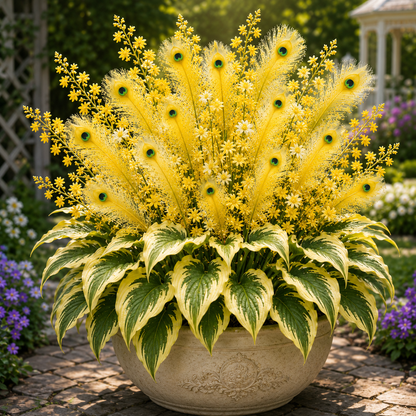 🦚 Rare Peacock Flame Hosta Bulbs🌿 – Exotic Colors & Brilliant Blooms for Your Garden