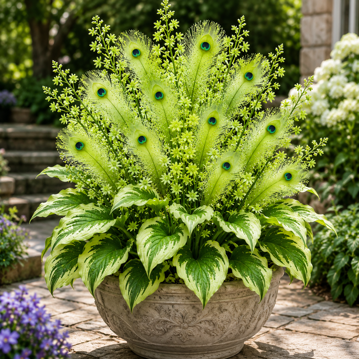 🦚 Rare Peacock Flame Hosta Bulbs🌿 – Exotic Colors & Brilliant Blooms for Your Garden