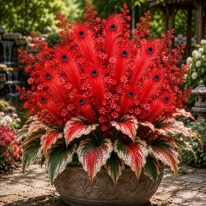 🦚 Rare Peacock Flame Hosta Bulbs🌿 – Exotic Colors & Brilliant Blooms for Your Garden